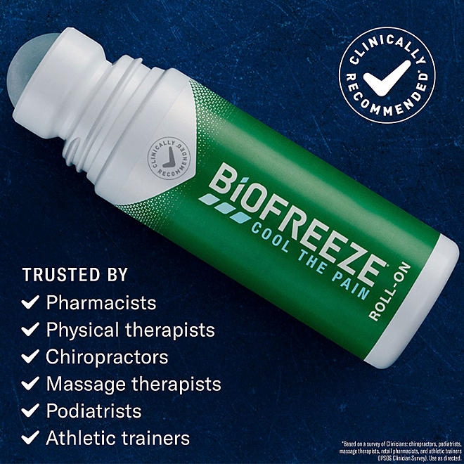 BiOFREEZE Cool the pain Menthol Pain Relief Roll-On, 3 fl. oz., 2 pk. - Image 4