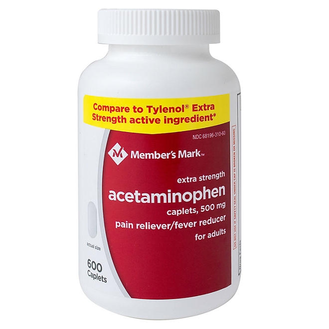 Member's Mark Extra Strength Acetaminophen Caplets, 500 mg, 1200 ct. - Image 4
