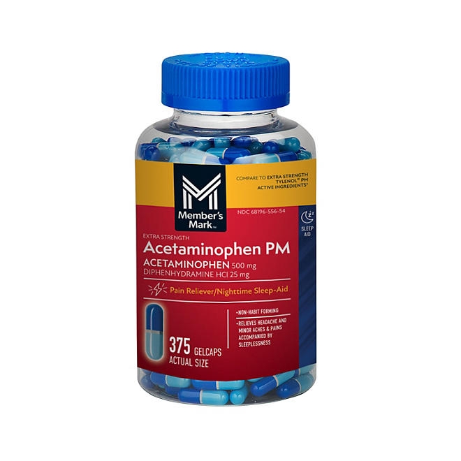 Member's Mark Extra Strength Acetaminophen PM Gelcaps, 375 ct. - Image 2