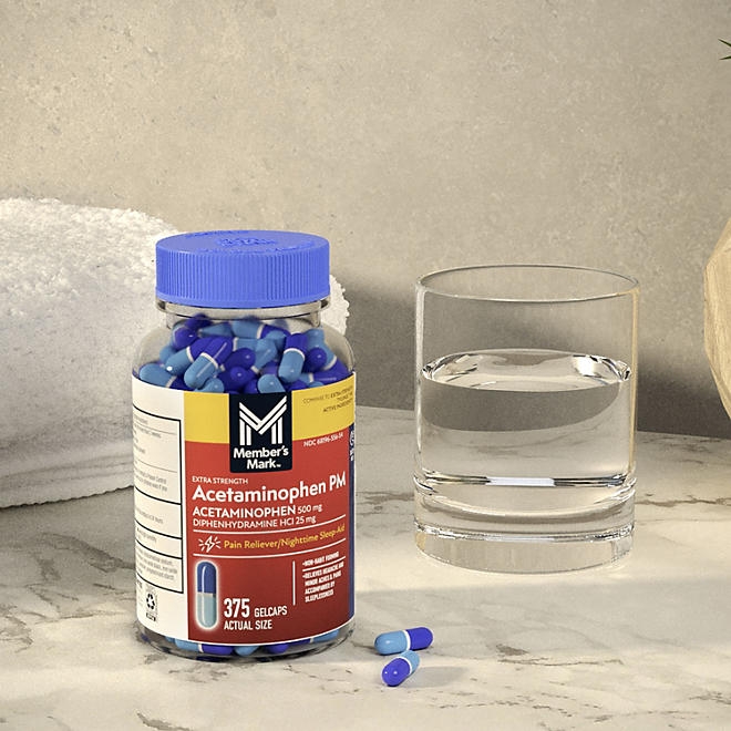 Member's Mark Extra Strength Acetaminophen PM Gelcaps, 375 ct. - Image 9