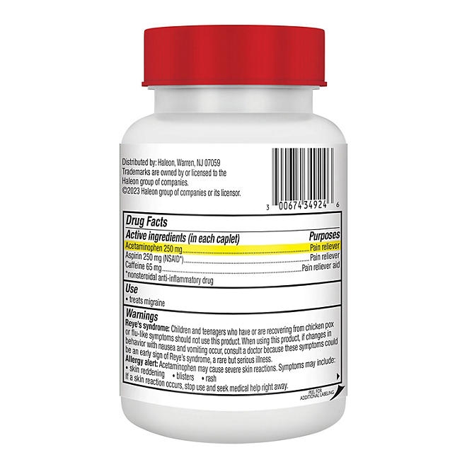 Excedrin Migraine Pain Relief Caplets, 300 ct. - Image 3