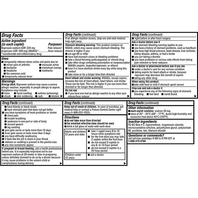 Member's Mark Naproxen Sodium Tablets NSAID, 220 mg, 400 ct. - Image 5