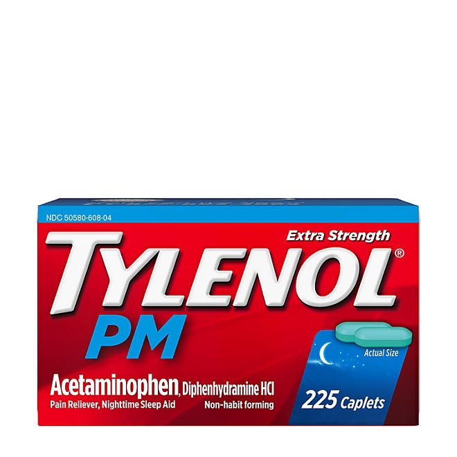 Tylenol PM Extra Strength Pain Relief Caplets 225 ct. - Image 2