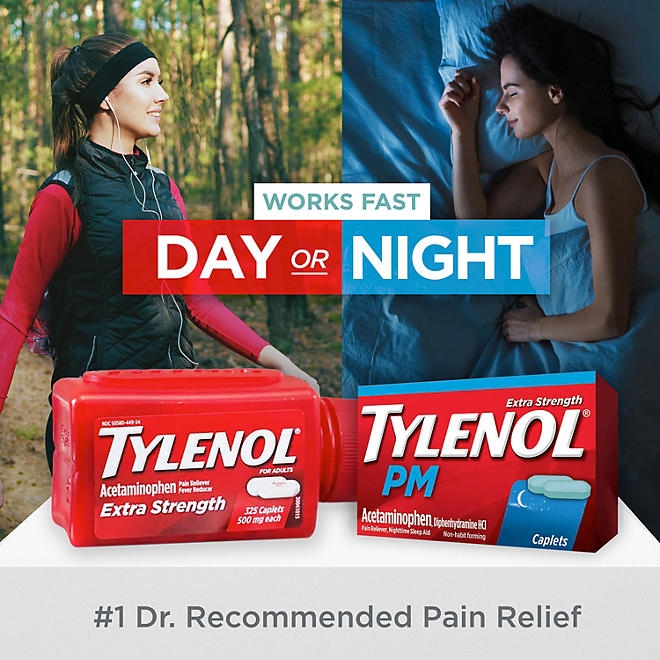 Tylenol PM Extra Strength Pain Relief Caplets 225 ct. - Image 3