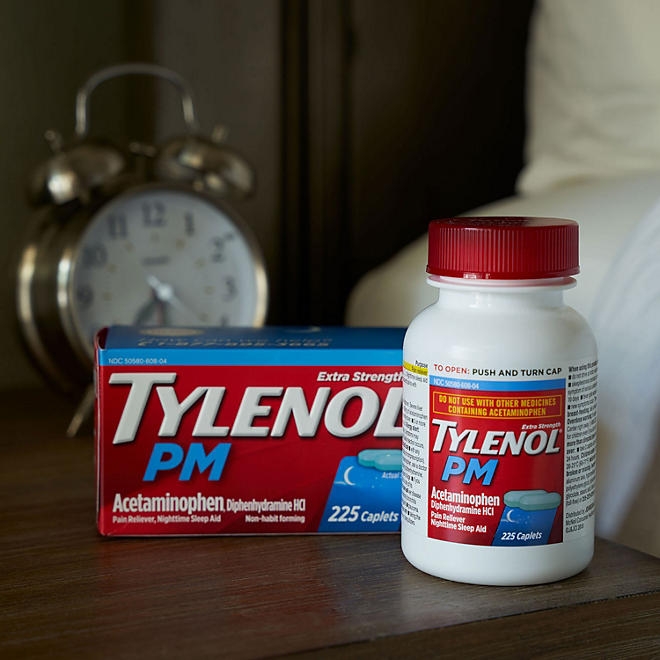 Tylenol PM Extra Strength Pain Relief Caplets 225 ct. - Image 4