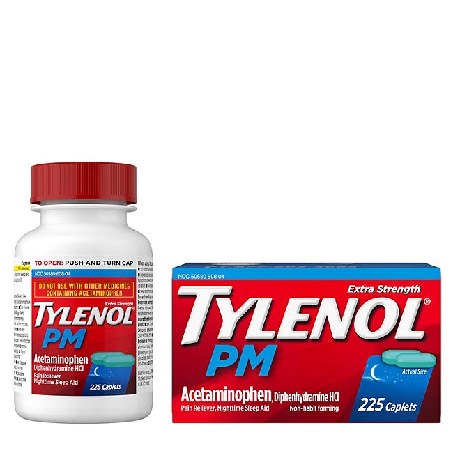 Tylenol PM Extra Strength Pain Relief Caplets 225 ct. - Image 7
