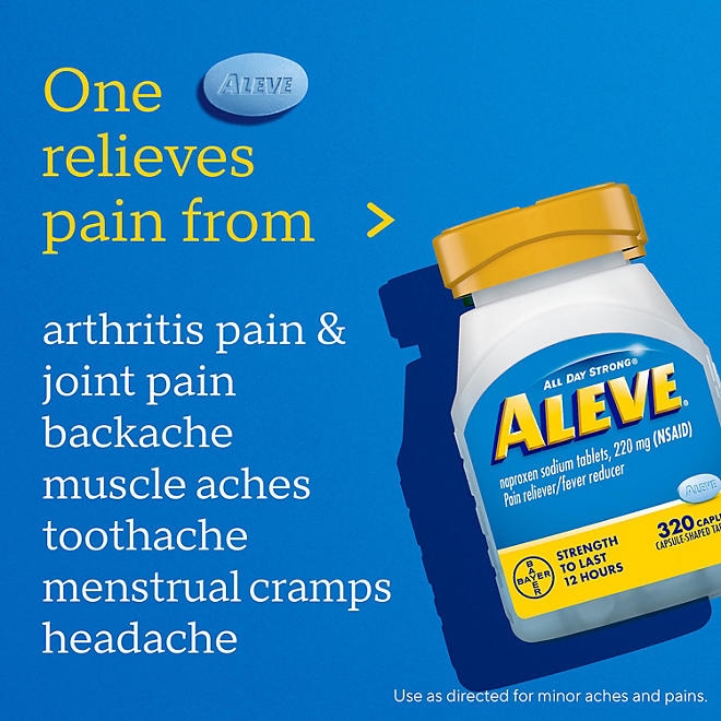 Aleve Pain Reliever & Fever Reducer Naproxen Sodium Caplets, 320 ct. - Image 7