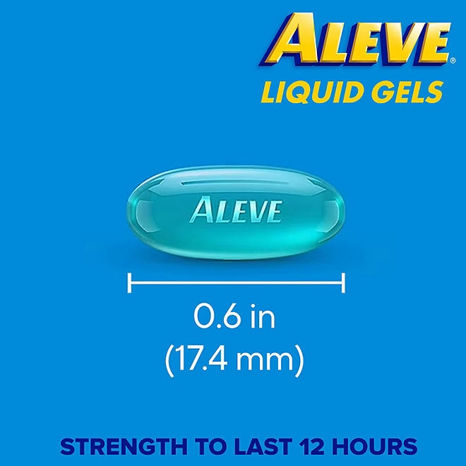 Aleve Pain Reliever & Fever Reducer Liquid Gels, Naproxen Sodium, Pain Relief, 160 ct. - Image 4