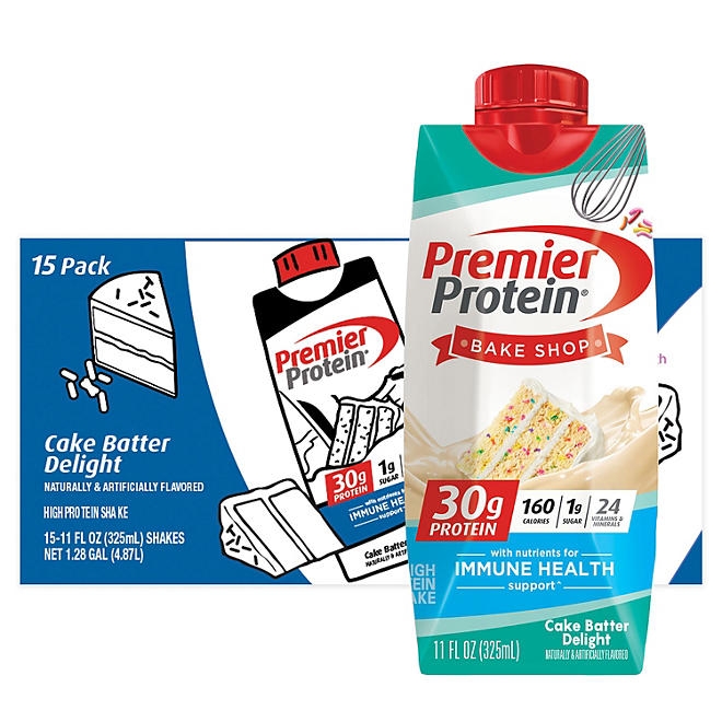 Premier Protein 30g High Protein Shake, Cake Batter Delight 11 fl. oz., 15 pk. - Image 2