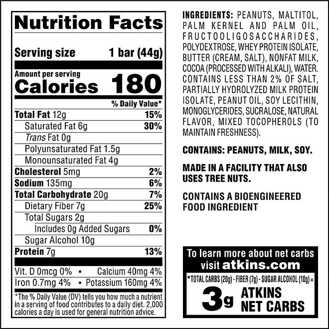Atkins Anytime Snacks, Snack Bar, Caramel Chocolate Nut Roll, 18 ct. - Image 3