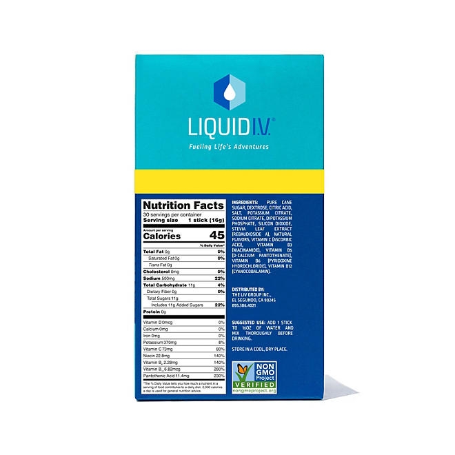 Liquid I.V. Hydration Multiplier Electrolyte Drink Mix, Lemon Lime, 30 ct. - Image 4