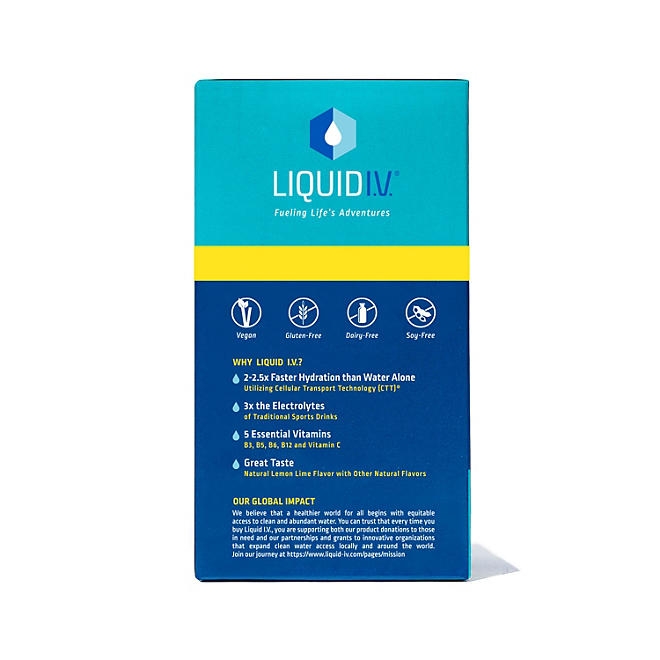 Liquid I.V. Hydration Multiplier Electrolyte Drink Mix, Lemon Lime, 30 ct. - Image 6