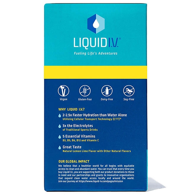 Liquid I.V. Hydration Multiplier Electrolyte Drink Mix, Lemon Lime, 30 ct. - Image 7