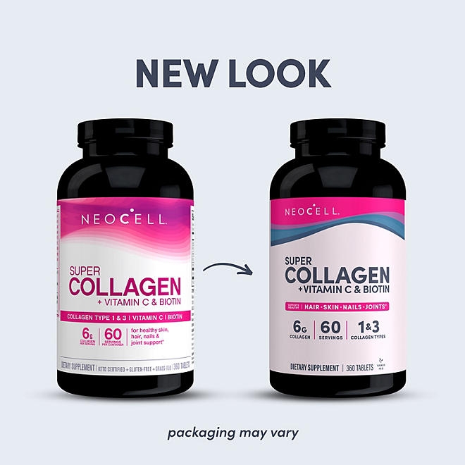NeoCell Super Collagen + Vitamin C & Biotin Tablets 360 ct. - Image 3