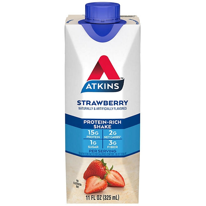 Atkins 15g Keto Protein Shake, Strawberry 11 fl. oz.,15 pk. - Image 4
