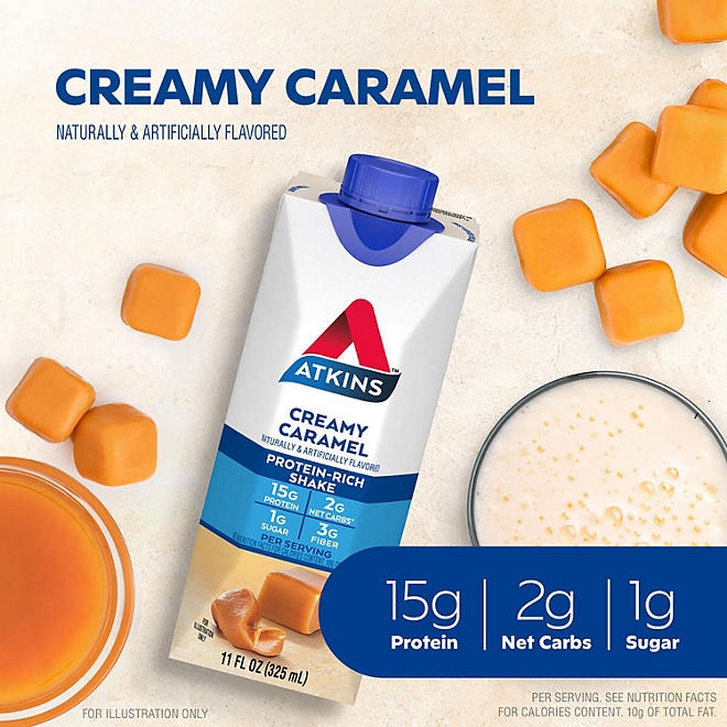Atkins 15g Energy Protein Shake, Creamy Caramel 11 fl. oz., 15 pk. - Image 5