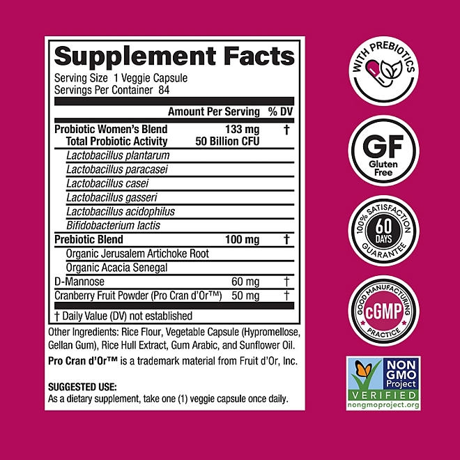 Physician's Choice Women's 50 Billion CFU Probiotic Capsules, 84 ct. - Image 4