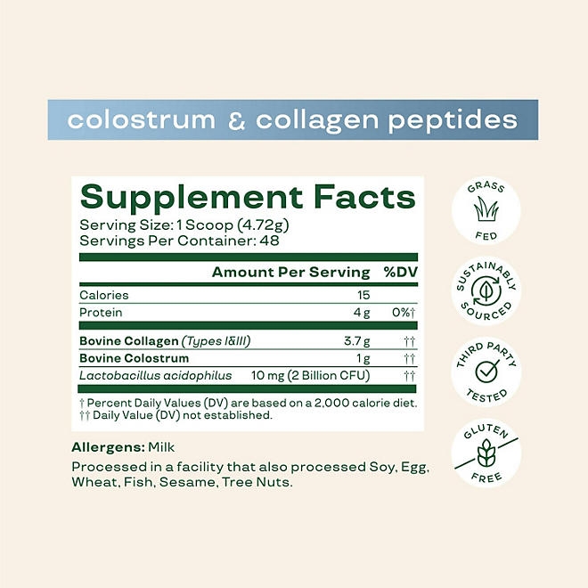 Bloom Nutrition Colostrum & Collagen Peptides, 0.64 lbs. - Image 4