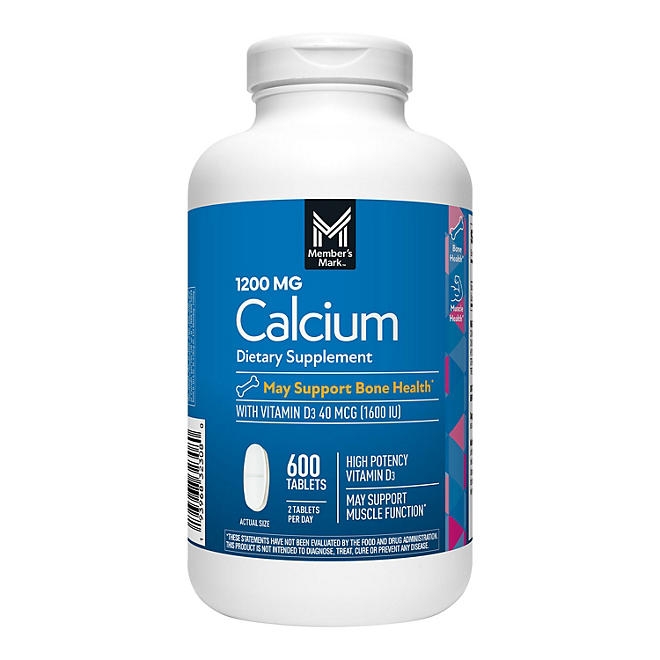 Member's Mark Calcium with Vitamin D3 Tablets, 600 ct. - Image 2