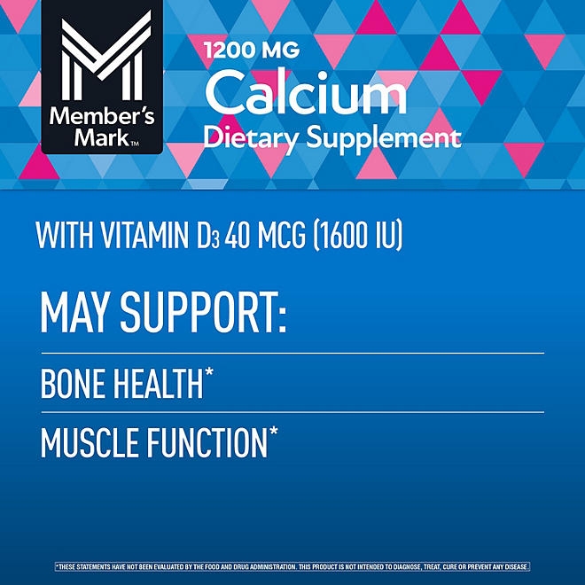 Member's Mark Calcium with Vitamin D3 Tablets, 600 ct. - Image 5