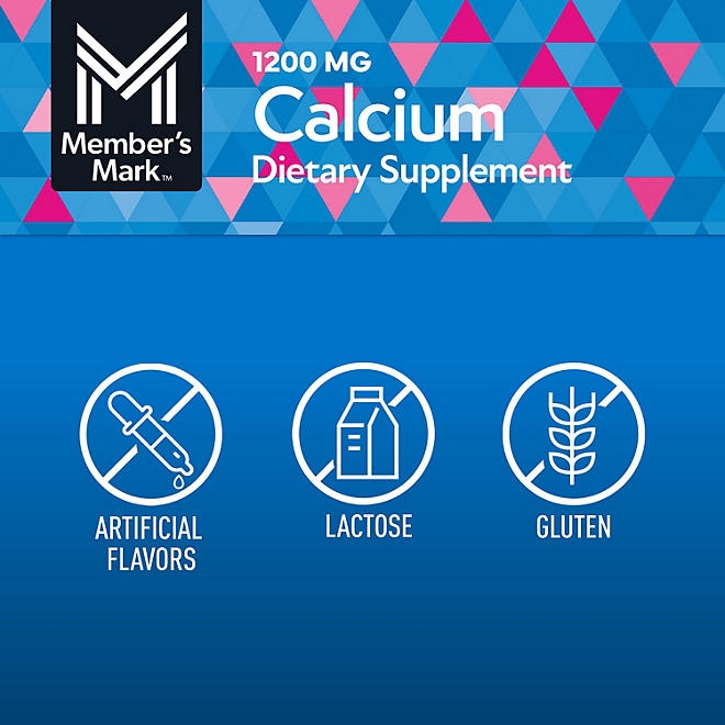 Member's Mark Calcium with Vitamin D3 Tablets, 600 ct. - Image 7