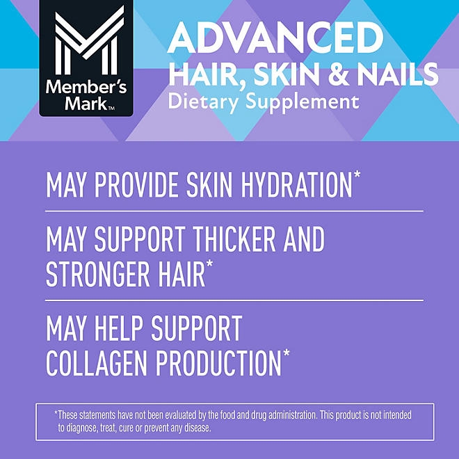 Member's Mark Advanced Hair, Skin & Nails Softgels, 120 ct. - Image 5