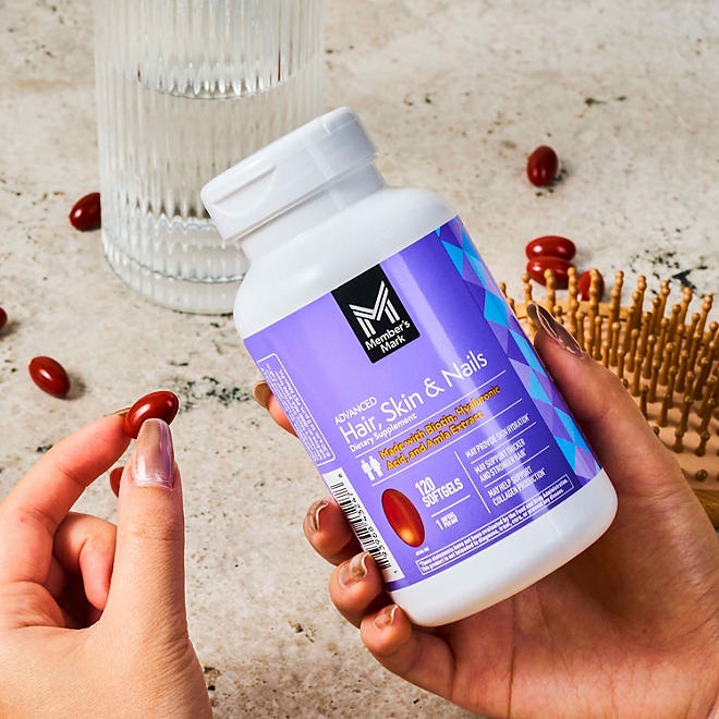 Member's Mark Advanced Hair, Skin & Nails Softgels, 120 ct. - Image 7