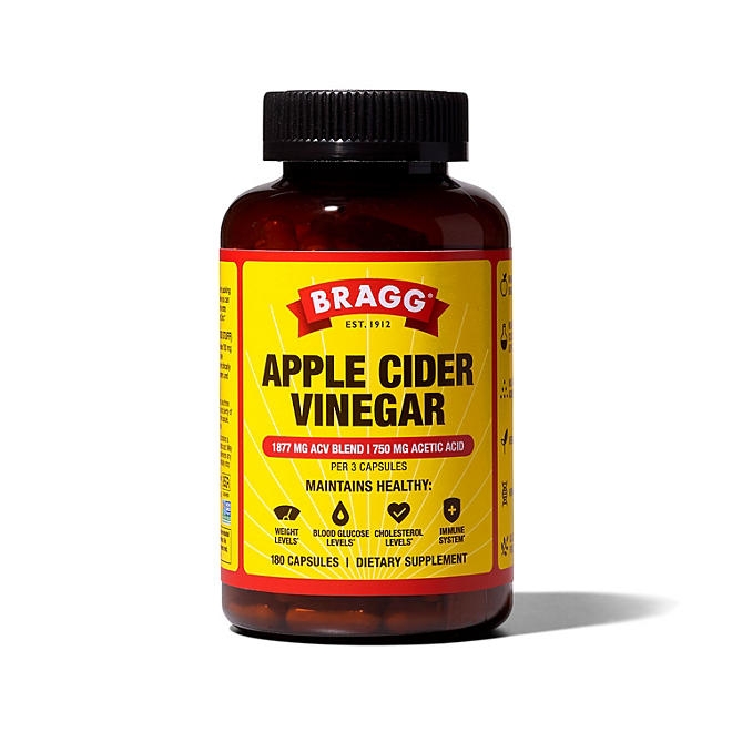 Bragg Apple Cider Vinegar Supplement Capsules, 180 ct. - Image 2