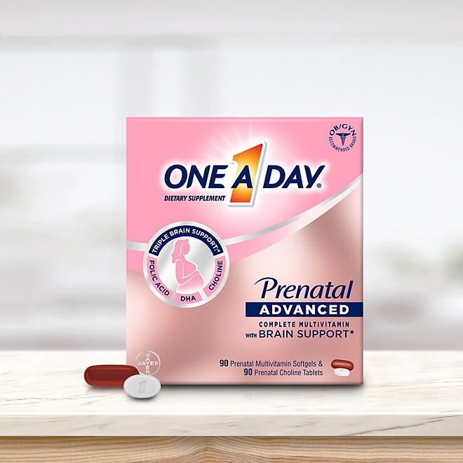 One A Day Women's Prenatal Advanced Mulitvitamins Softgels & Prenatal Choline Tablets 2 pk., 90 ct. - Image 9