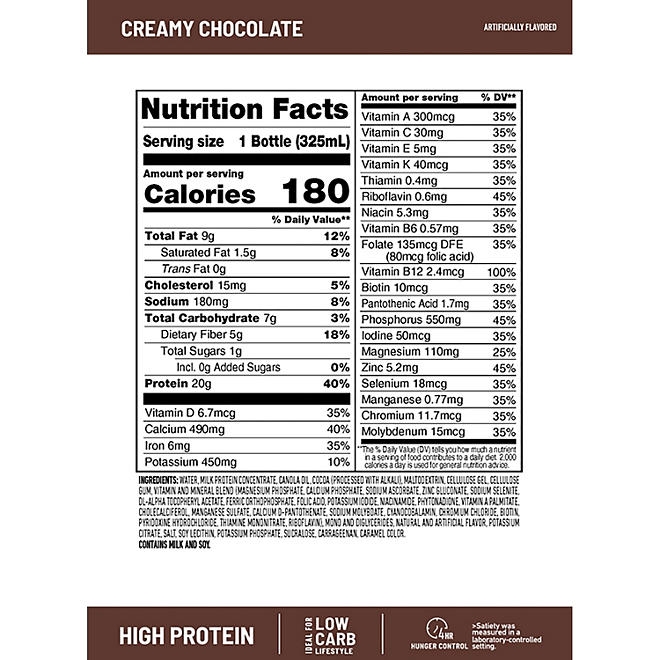 SlimFast Advanced Creamy Chocolate High Protein Ready to Drink Meal Replacement Shakes 11 fl. oz., 15 pk. - Image 3