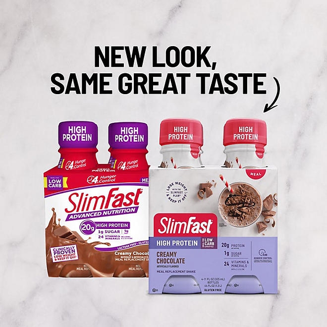 SlimFast Advanced Creamy Chocolate High Protein Ready to Drink Meal Replacement Shakes 11 fl. oz., 15 pk. - Image 4