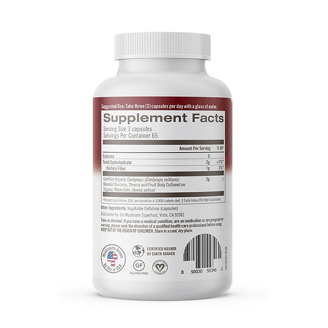 Om Mushrooms Cordyceps Capsules, 195 ct. - Image 3