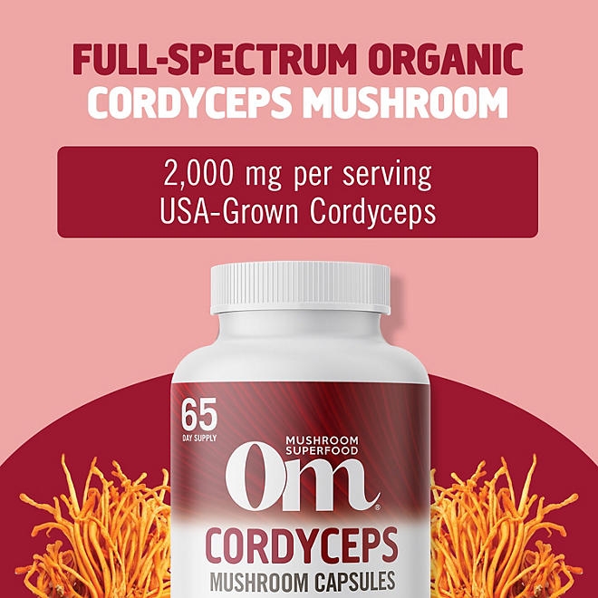 Om Mushrooms Cordyceps Capsules, 195 ct. - Image 5