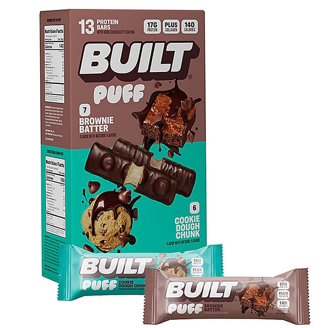 Built Bar Puff & Chunk Protein Bars, Variety Pack, 13 ct. - Image 2