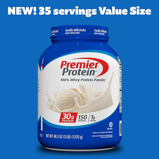 Premier Protein 30g High Protein Powder, Vanilla Milkshake, 3 lbs. - Image 3