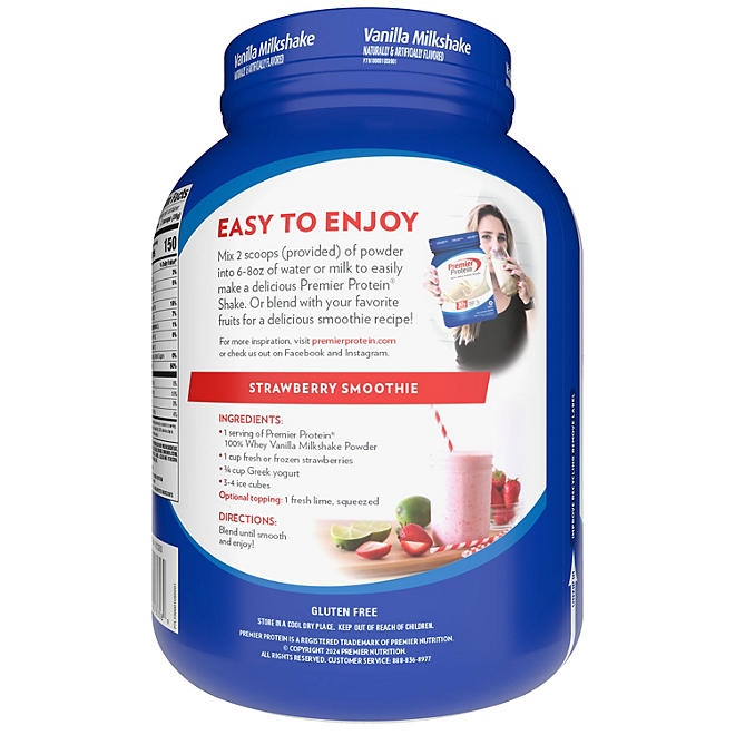 Premier Protein 30g High Protein Powder, Vanilla Milkshake, 3 lbs. - Image 7