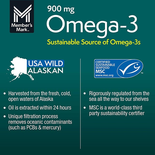 Member's Mark 900 mg Omega-3 from Fish Oil Softgels, 150 ct. - Image 5