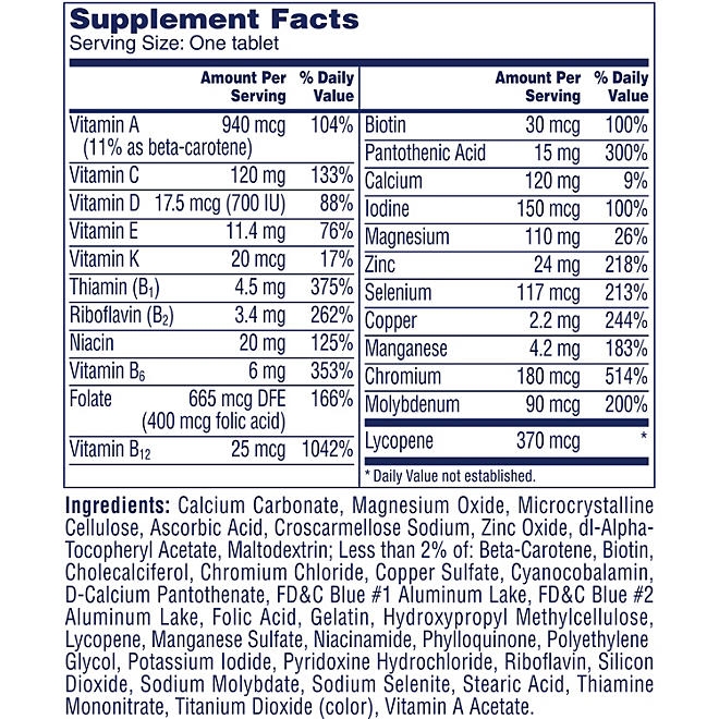 One A Day Men's 50+ Healthy Advantage Multivitamin Tablets, 300 ct. - Image 4