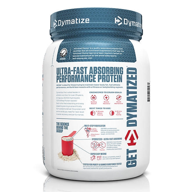 Dymatize ISO100 Hydrolyzed 25g 100% Whey Protein Powder, Gourmet Vanilla 1.6 lbs. - Image 3