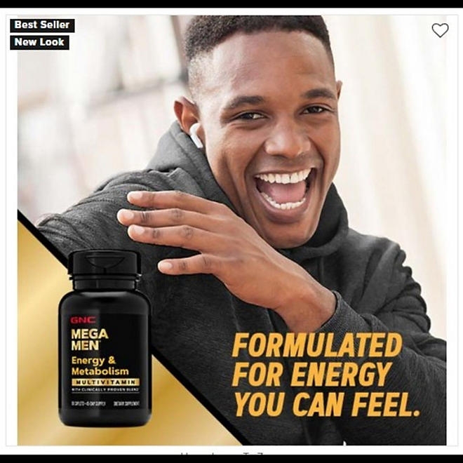 GNC Mega Men Energy and Metabolism Multivitamin Caplets, 180 ct. - Image 4