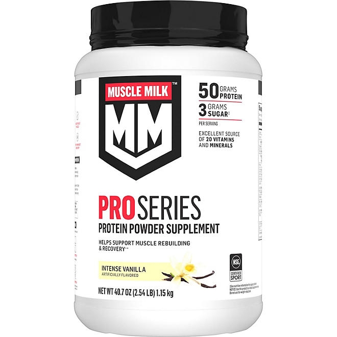 Muscle Milk Pro Series 50g Whey Protein Powder, Intense Vanilla 2.54 lbs. - Image 2