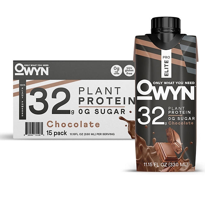 OWYN Pro Elite 32g Keto Plant Protein Shake, Chocolate 11.15 fl. oz., 15 pk. - Image 2