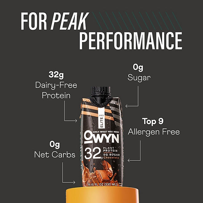 OWYN Pro Elite 32g Keto Plant Protein Shake, Chocolate 11.15 fl. oz., 15 pk. - Image 6