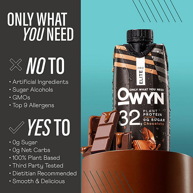 OWYN Pro Elite 32g Keto Plant Protein Shake, Chocolate 11.15 fl. oz., 15 pk. - Image 7