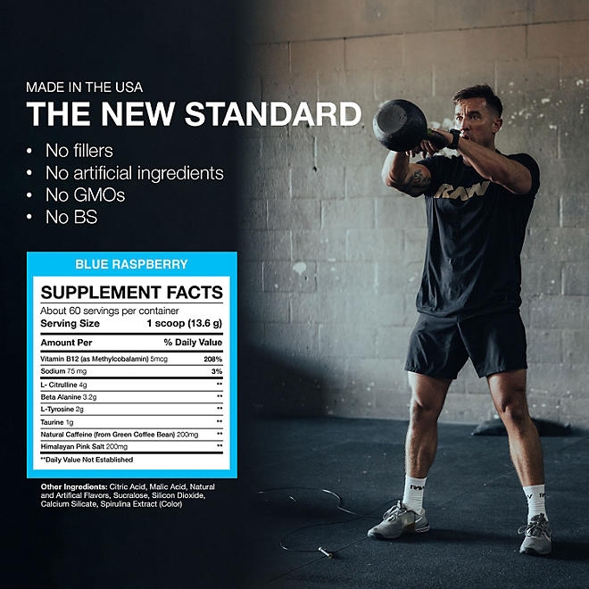 RAW Nutrition CBUM Essential Pre Workout Powder, Blue Raspberry, 1.78 lbs. - Image 7