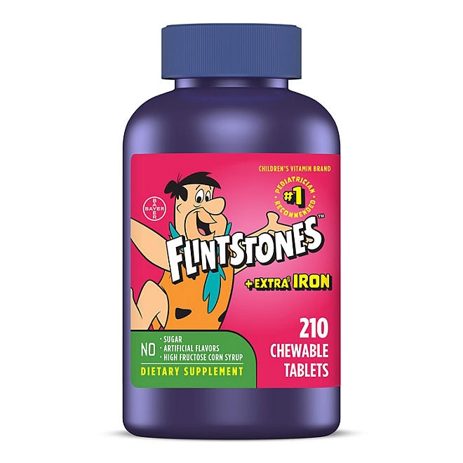 Flintstones Chewable Kids Multivitamin + Extra Iron, Chewable Tablets, 210 ct. - Image 2