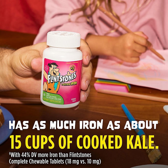 Flintstones Chewable Kids Multivitamin + Extra Iron, Chewable Tablets, 210 ct. - Image 6
