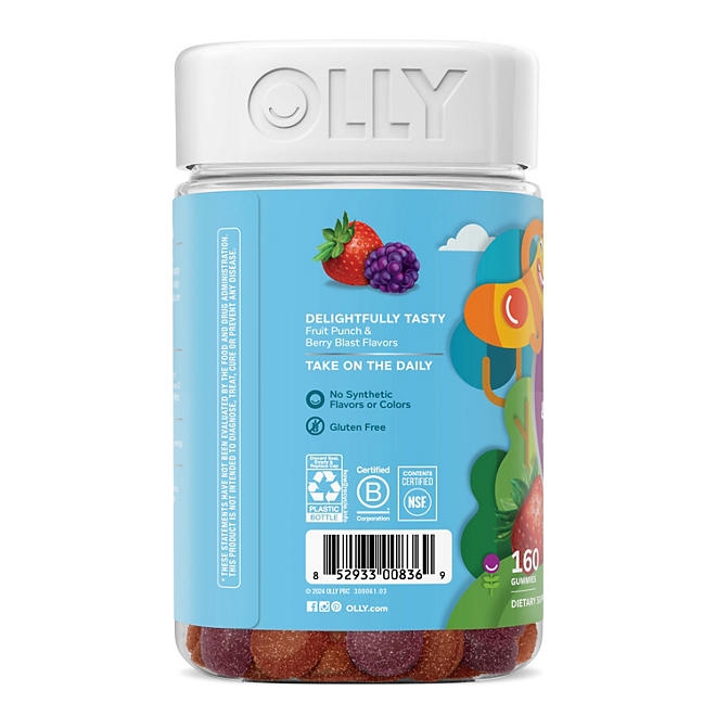 OLLY Kids Multivitamin + Probiotic Gummy, Berry, 160 ct. - Image 7