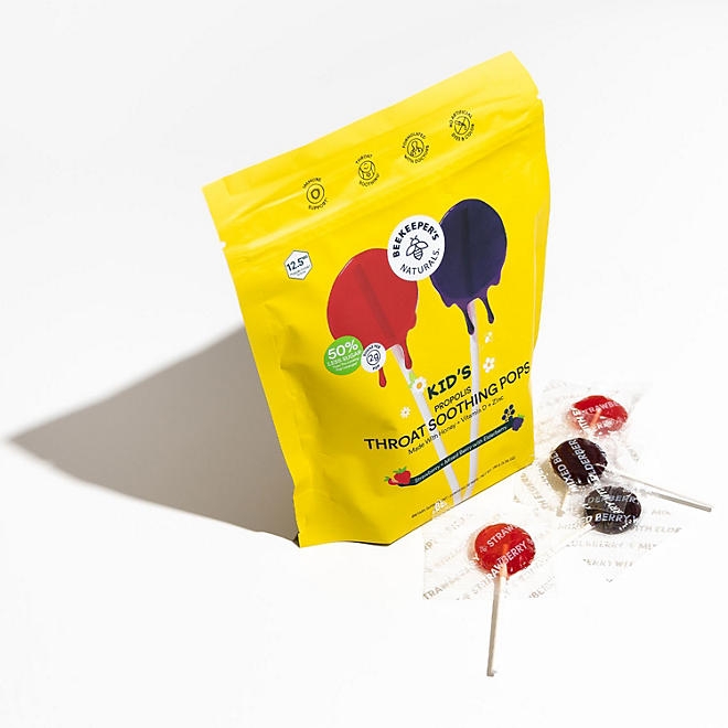 BeeKeeper's Naturals Kid's Propolis Throat Soothing Pops, 30 ct. - Image 6