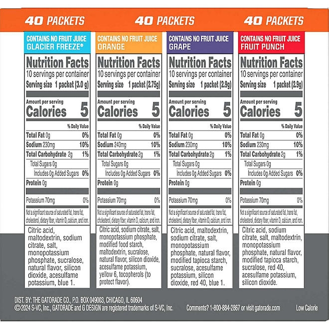 Gatorade G Zero Powder Variety Pack 40 pk. - Image 3